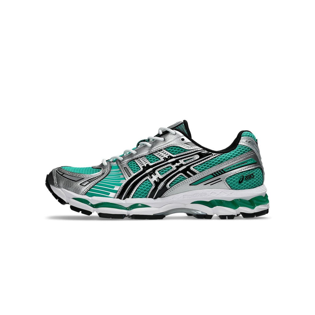 Asics Gel‑Kayano 14 Series Silver Malachite Green Mesh Running Sneakers