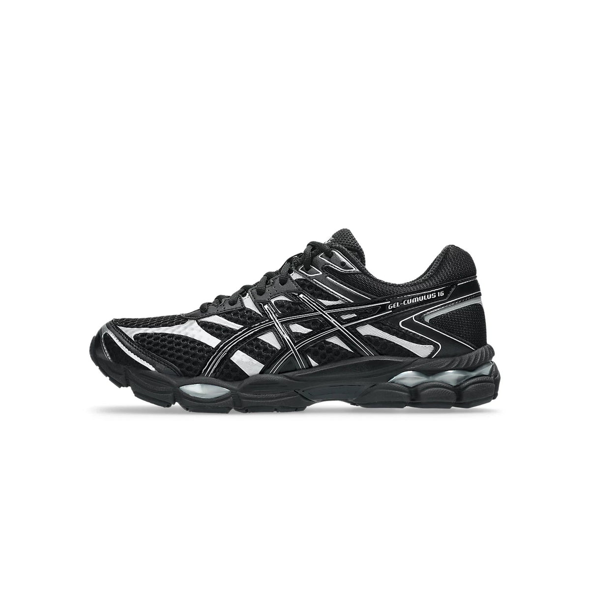 Asics GEL‑Cumulus 16 Series Black Silver Mesh Running Shoes