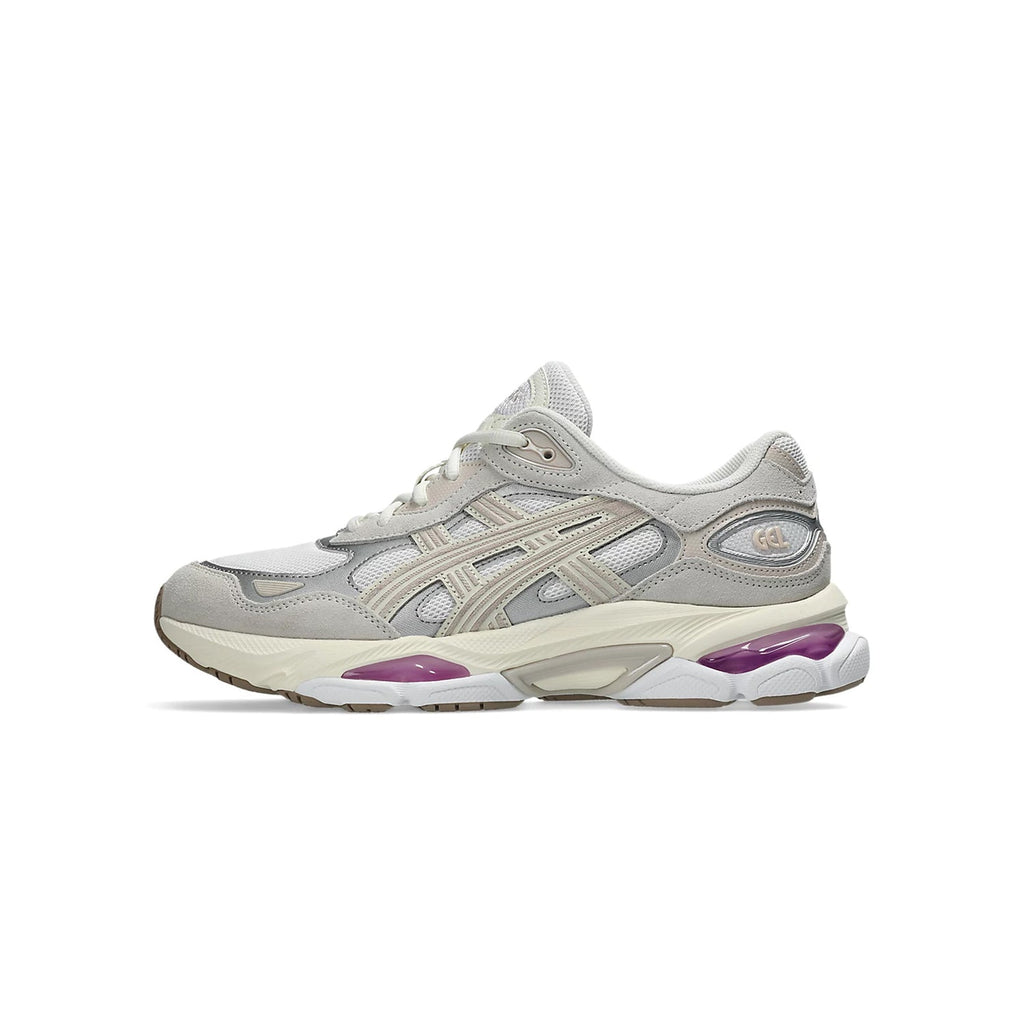 Asics Gel‑NYC 2.0 Series Men’s & Women’s White Cream Purple Suede Mesh Sneakers