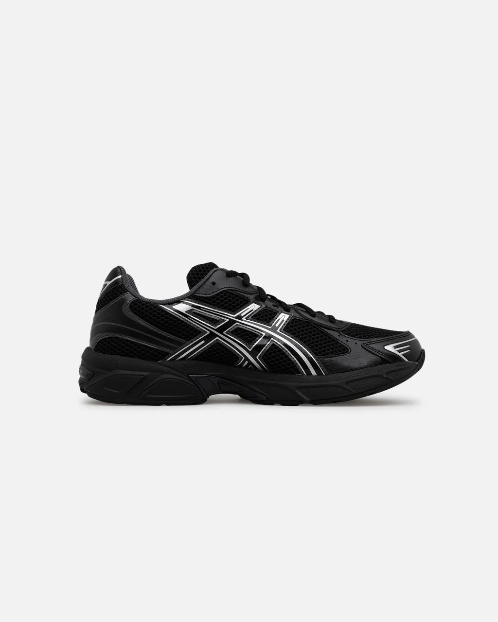 Asics GEL‑1130 Series Black Pure Silver Mesh Running Sneakers