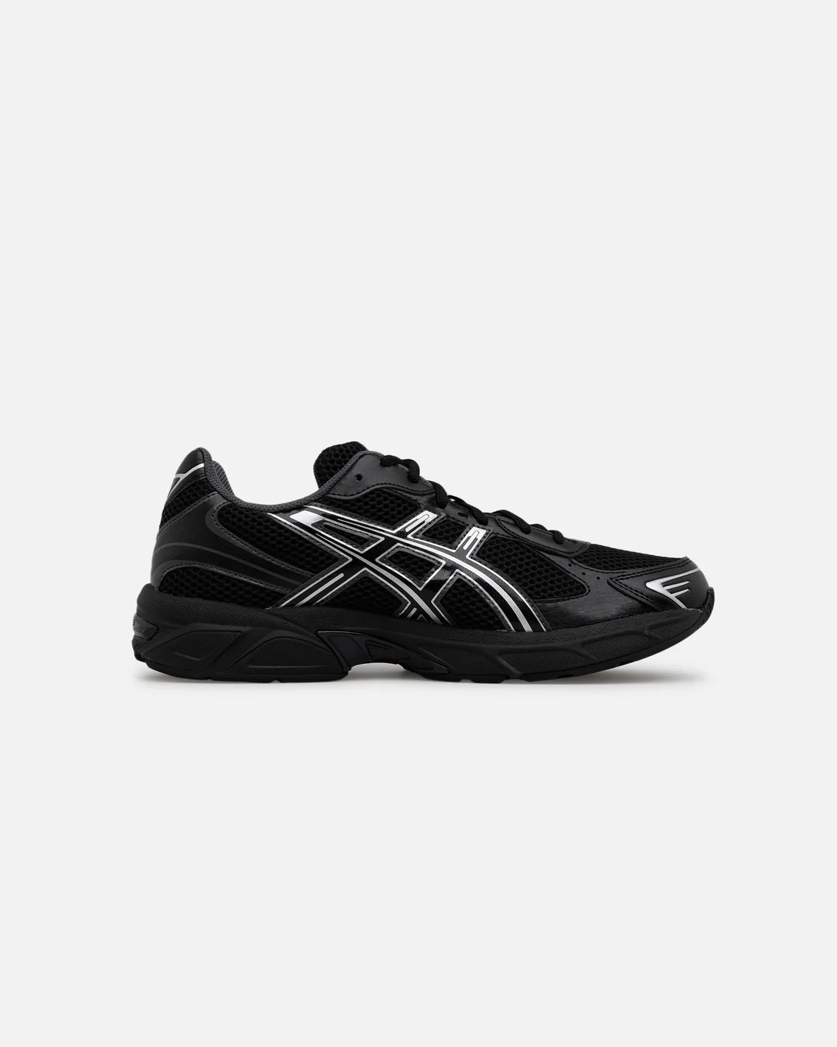 Asics GEL‑1130 Series Black Pure Silver Mesh Running Sneakers