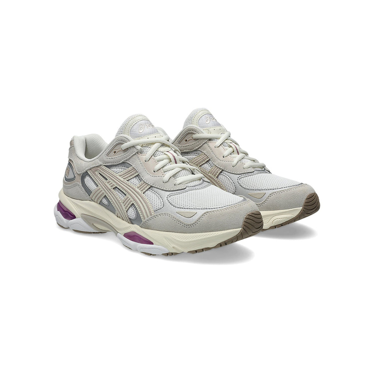 Asics Gel‑NYC 2.0 Series Men’s & Women’s White Cream Purple Suede Mesh Sneakers