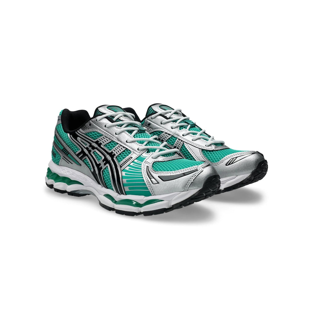 Asics Gel‑Kayano 14 Series Silver Malachite Green Mesh Running Sneakers