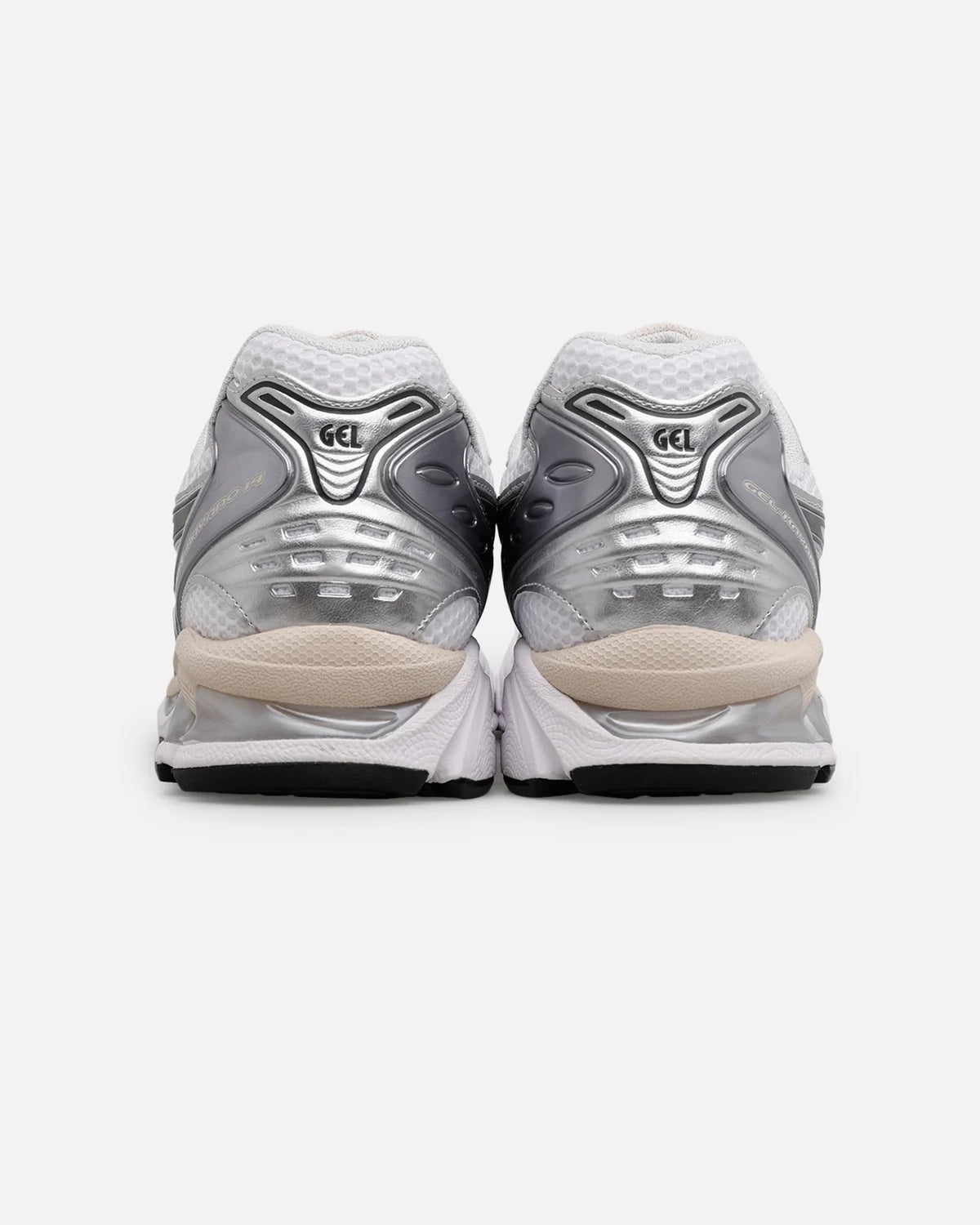 Asics GEL‑KAYANO 14 Series White Silver Beige Mesh Running Sneakers