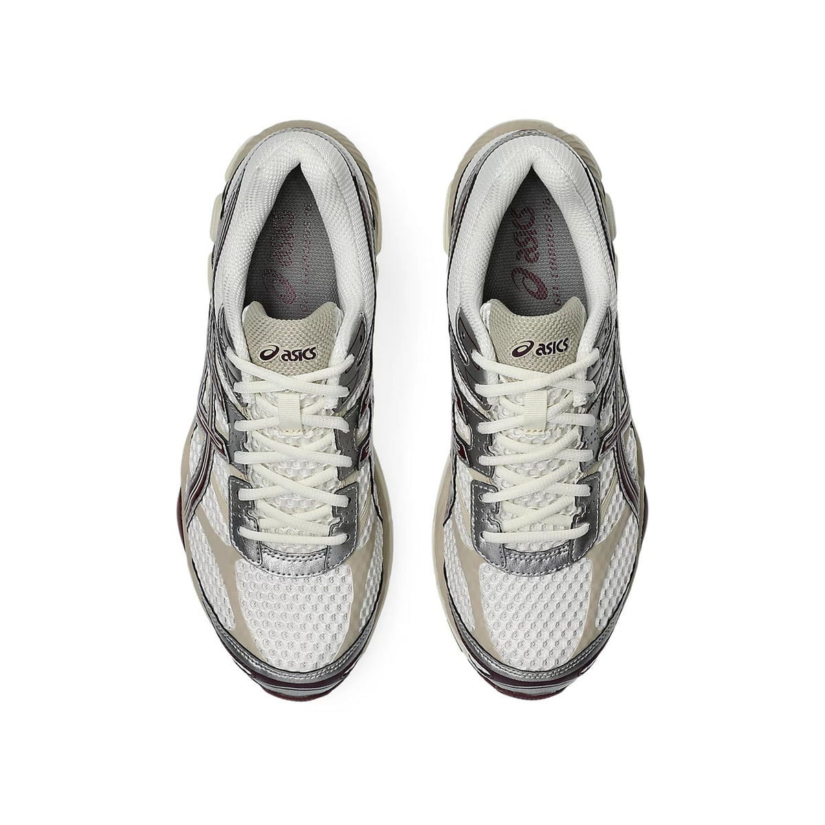 Asics Gel‑Cumulus 16 Series Cream Silver Burgundy Mesh Sneakers