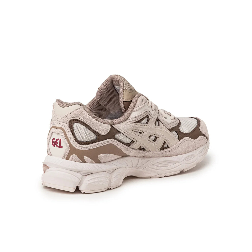 Asics GEL‑NYC Series Cream Dark Brown Suede Mesh Casual Sneakers