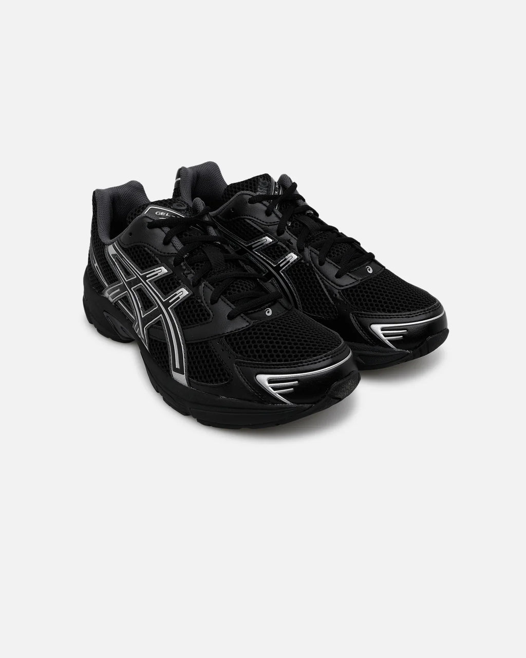 Asics GEL‑1130 Series Black Pure Silver Mesh Running Sneakers