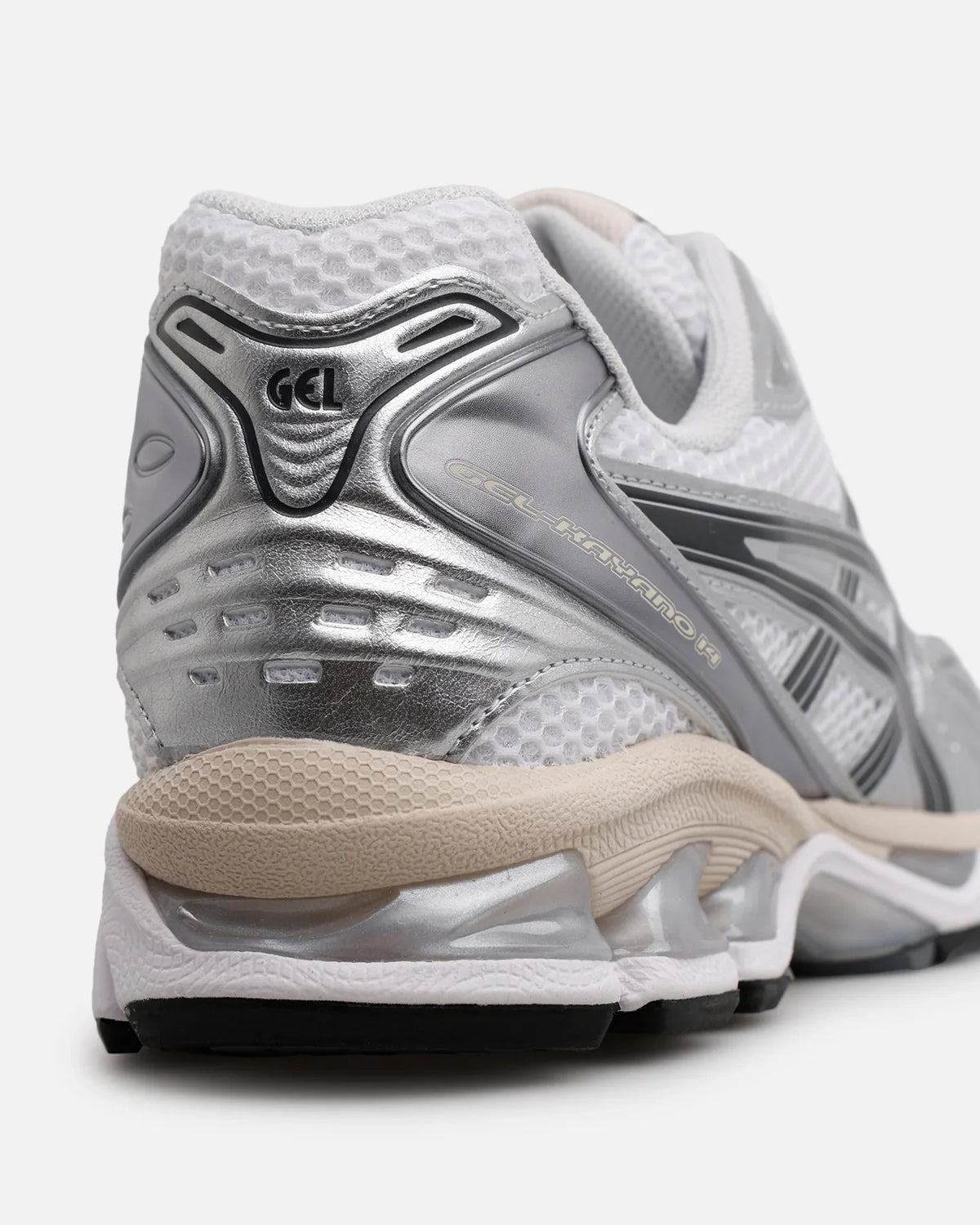 Asics GEL‑KAYANO 14 Series White Silver Beige Mesh Running Sneakers