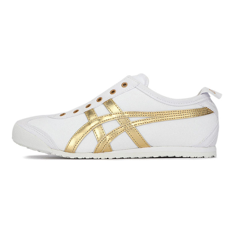 Onitsuka Tiger Mexico 66 Slip‑On White Gold Canvas Sneakers