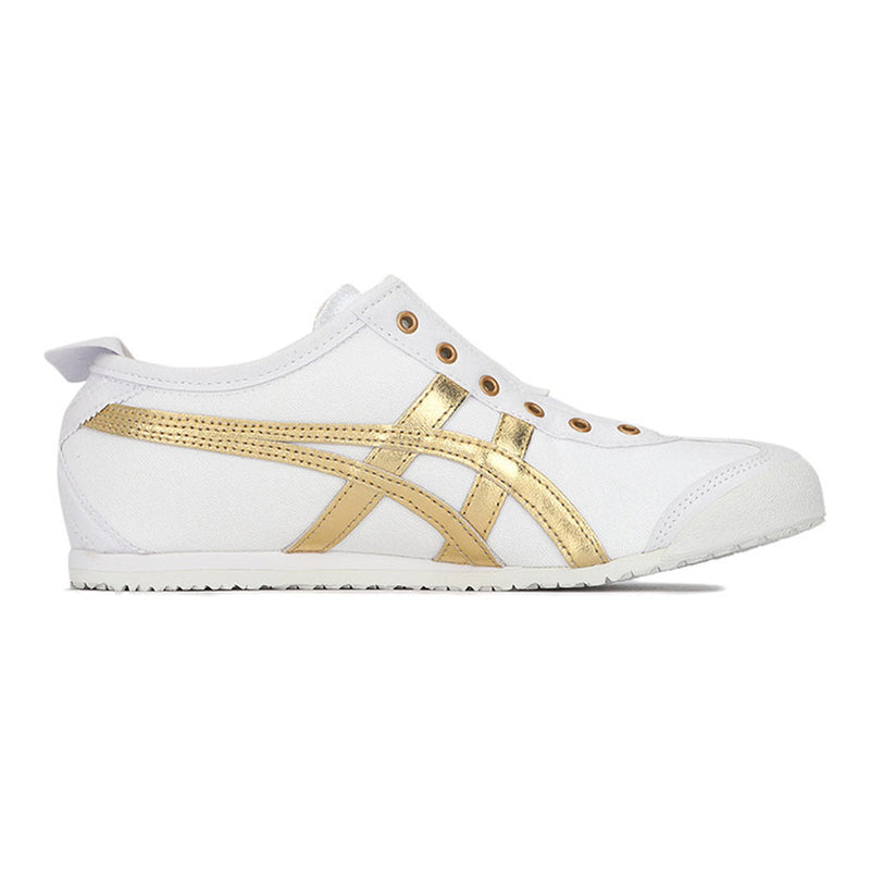 Onitsuka Tiger Mexico 66 Slip‑On White Gold Canvas Sneakers