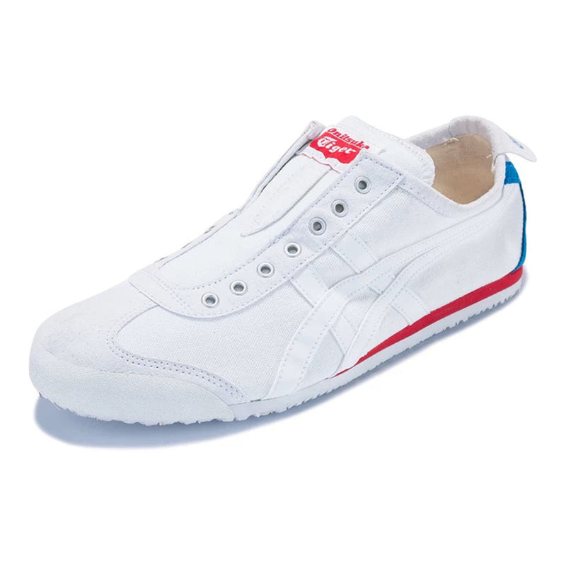 Onitsuka Tiger Mexico 66 Slip‑On White Blue Red Canvas Sneakers