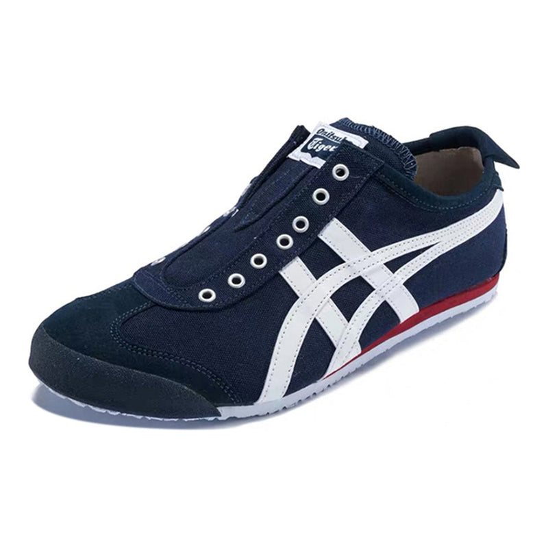 Onitsuka Tiger Mexico 66 Slip‑On Navy White Red Canvas Sneakers