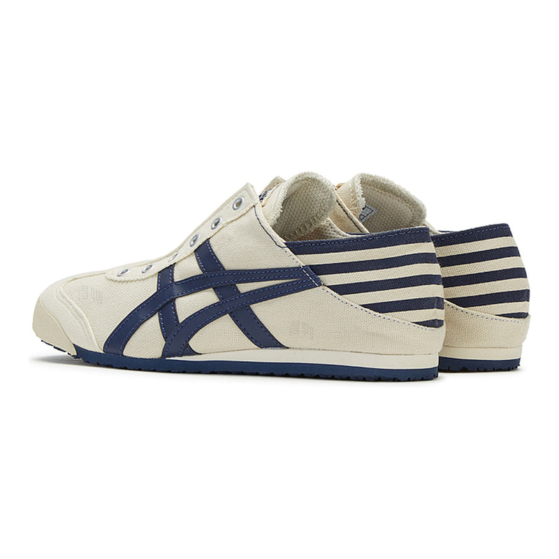 Onitsuka Tiger Mexico 66 Paraty Off‑White Navy Canvas Slip‑On Sneakers