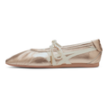 Onitsuka Tiger Women's Ballet Rose‑Gold Off‑White Leather Ballet Flats