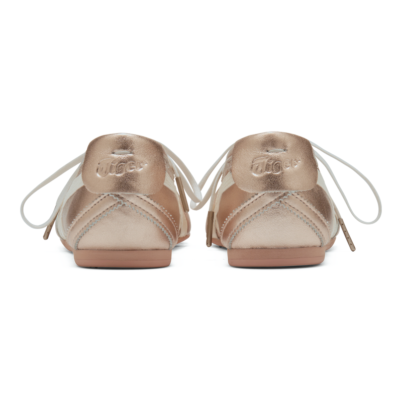 Onitsuka Tiger Women's Ballet Rose‑Gold Off‑White Leather Ballet Flats