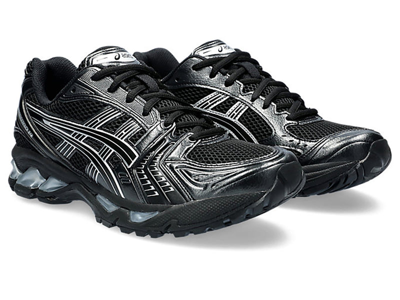 ASICS GEL‑KAYANO 14 Black Silver Mesh Retro Running Sneakers