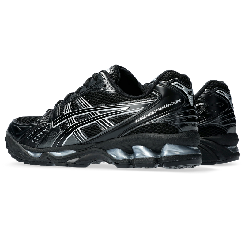 ASICS GEL‑KAYANO 14 Black Silver Mesh Retro Running Sneakers