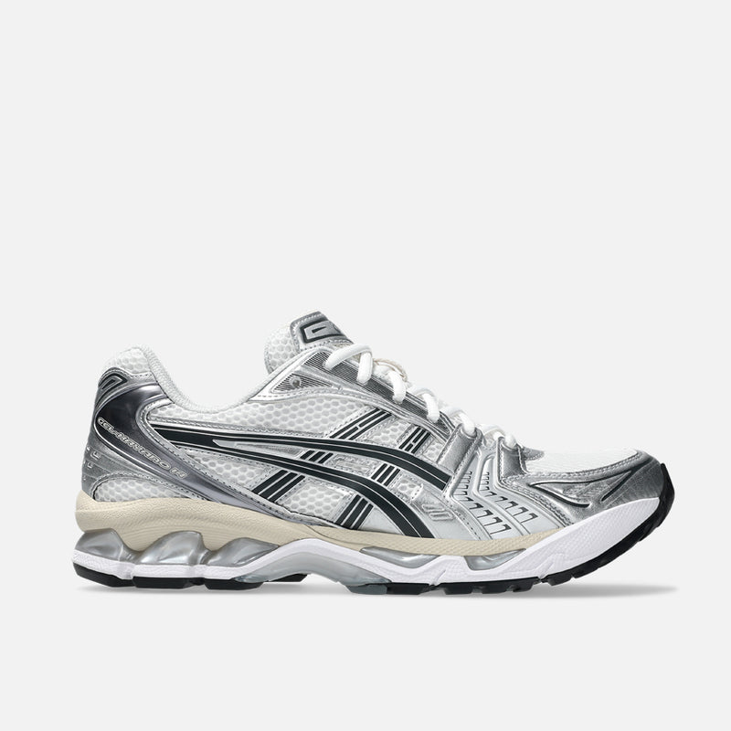 ASICS GEL‑KAYANO 14 White Silver Mesh Retro Running Sneakers
