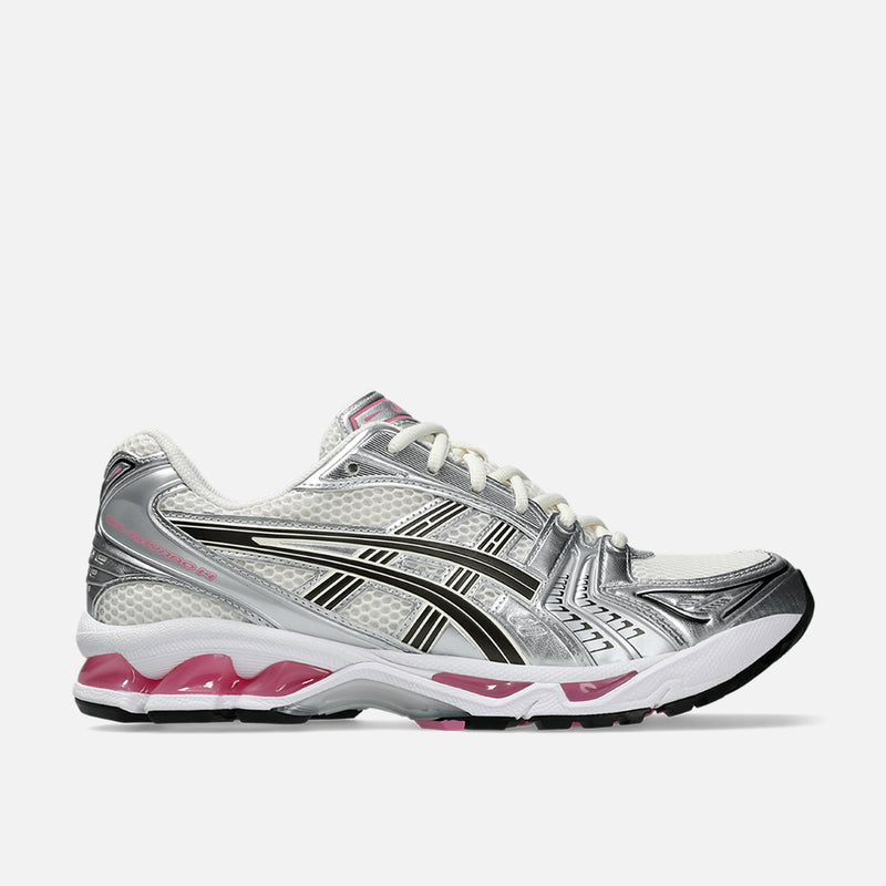 ASICS GEL‑KAYANO 14 Off‑White Silver Pink Mesh Retro Running Sneakers