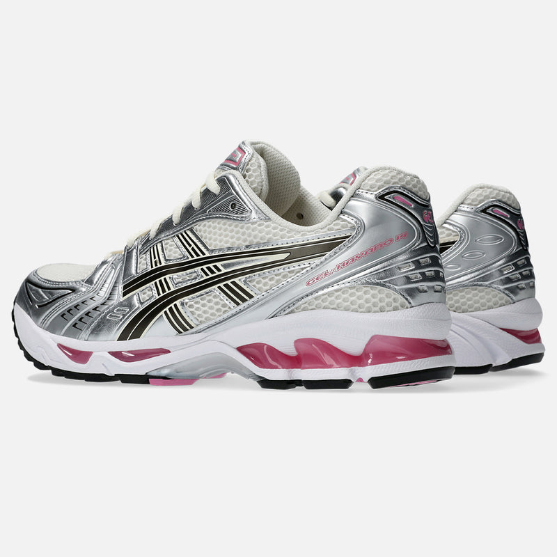 ASICS GEL‑KAYANO 14 Off‑White Silver Pink Mesh Retro Running Sneakers