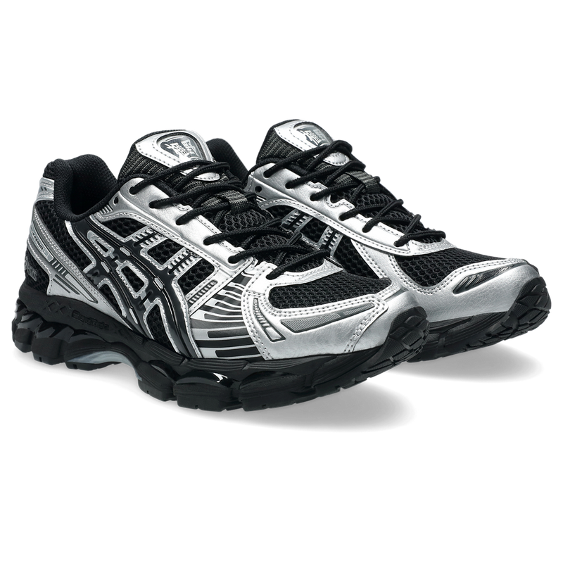 ASICS GEL‑KAYANO 12.1 Black Silver Mesh Retro Running Sneakers