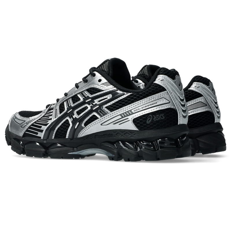 ASICS GEL‑KAYANO 12.1 Black Silver Mesh Retro Running Sneakers