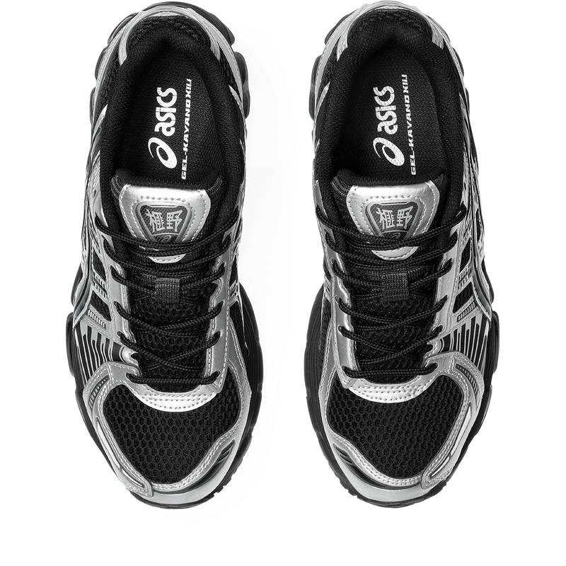 ASICS GEL‑KAYANO 12.1 Black Silver Mesh Retro Running Sneakers