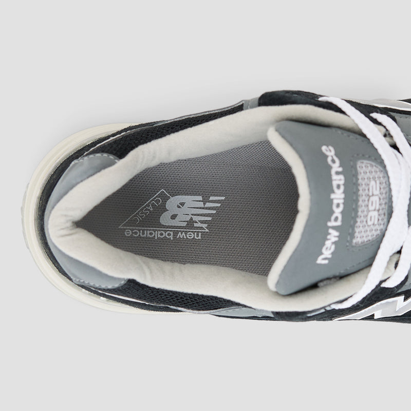 New Balance 992 Series Black Grey Suede Mesh Retro Sneakers
