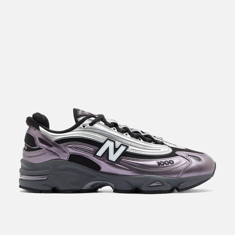 New Balance 1000 Series Metallic Purple Silver Mesh Running Sneakers