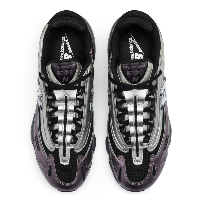 New Balance 1000 Series Metallic Purple Silver Mesh Running Sneakers