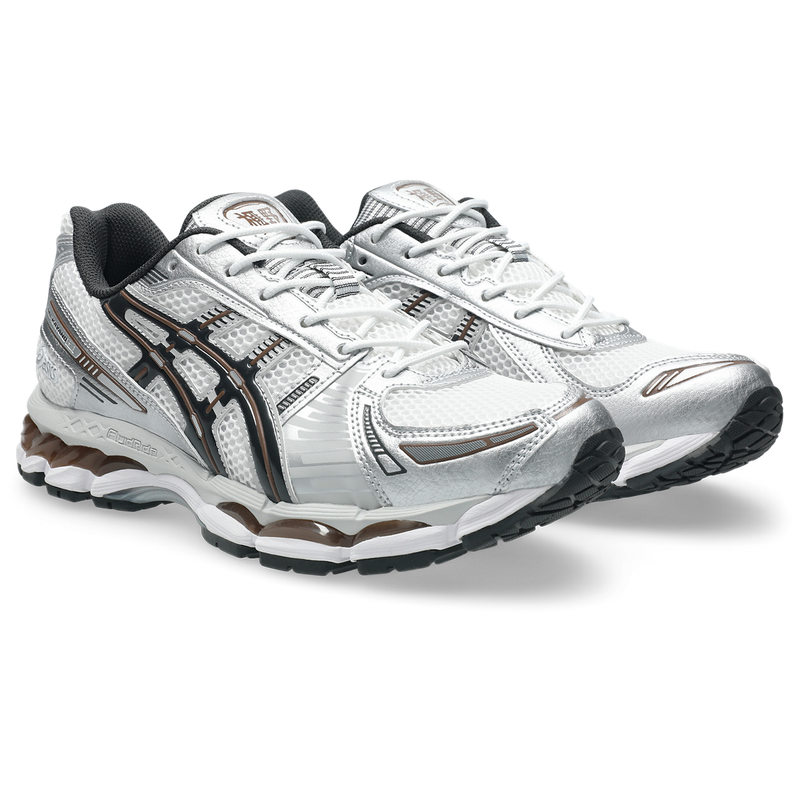 ASICS GEL‑KAYANO 12.1 White Silver Brown Mesh Retro Running Sneakers