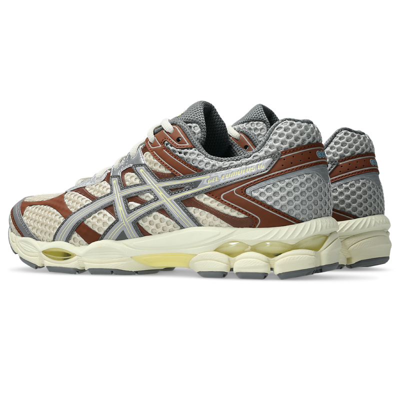 ASICS GEL‑Cumulus 16 emmi Beige Brown Grey Mesh Running Sneakers