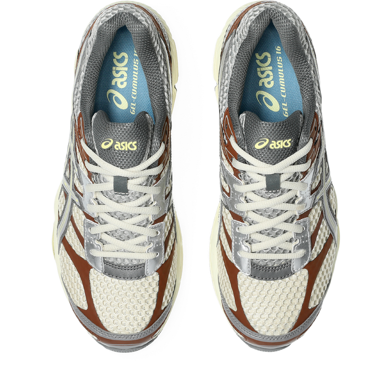 ASICS GEL‑Cumulus 16 emmi Beige Brown Grey Mesh Running Sneakers