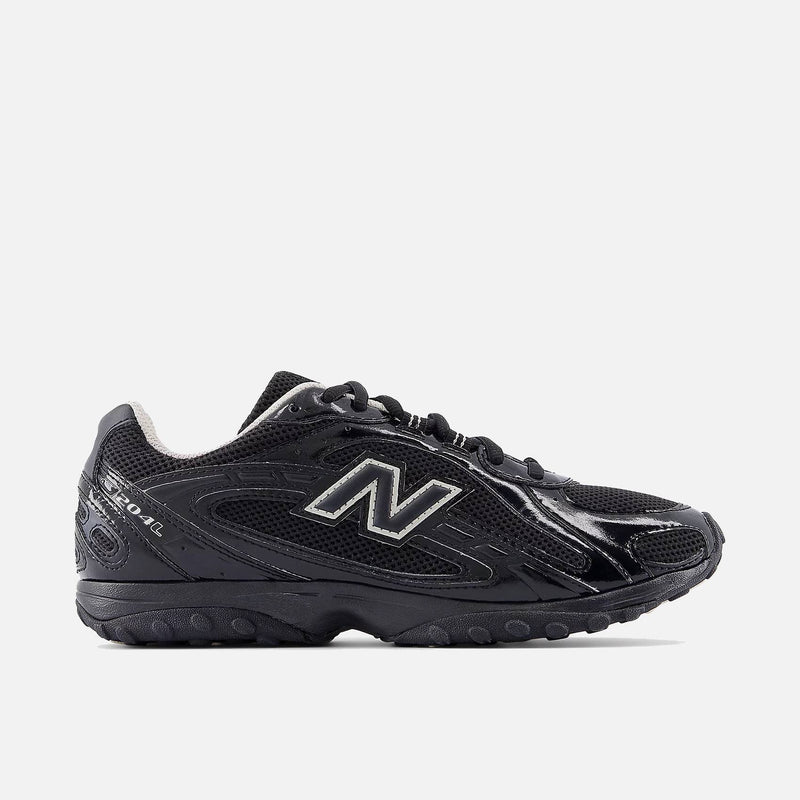 New Balance 1204 Series Black Mesh Patent Leather Running Sneakers