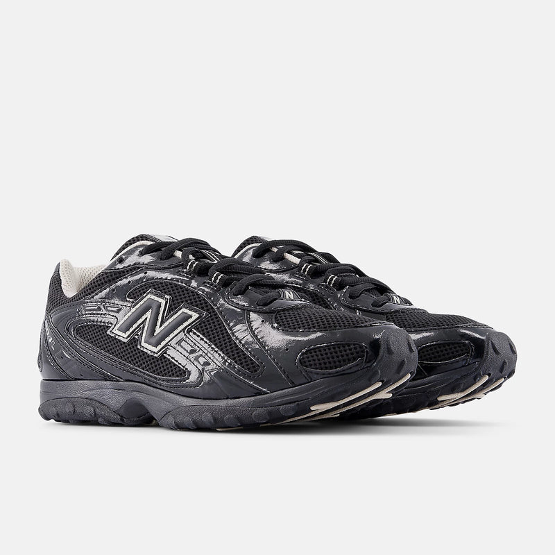 New Balance 1204 Series Black Mesh Patent Leather Running Sneakers