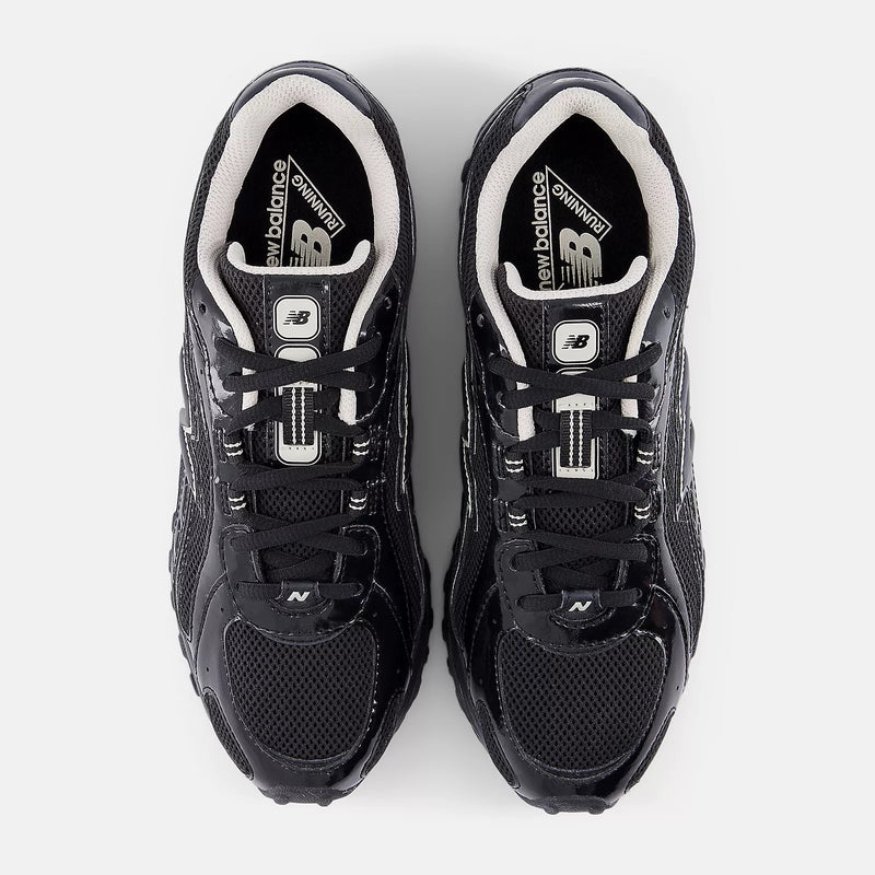 New Balance 1204 Series Black Mesh Patent Leather Running Sneakers