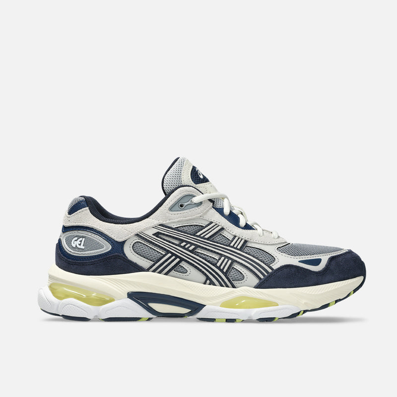 ASICS GEL‑NYC 2.0 Grey Navy Suede Mesh Retro Sneakers