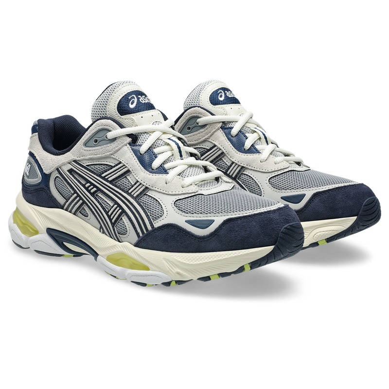 ASICS GEL‑NYC 2.0 Grey Navy Suede Mesh Retro Sneakers