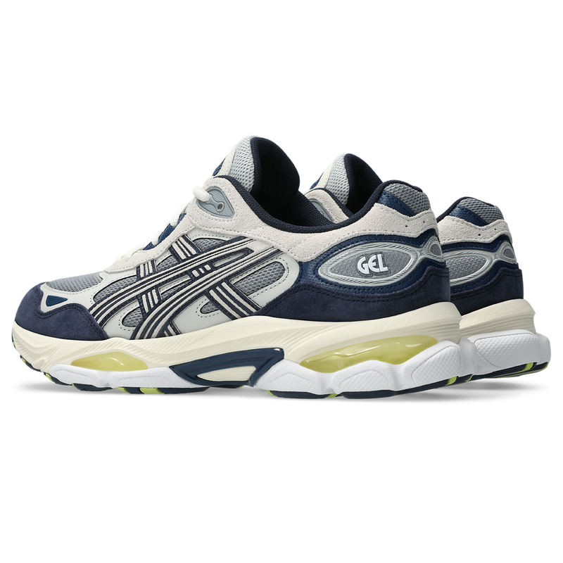 ASICS GEL‑NYC 2.0 Grey Navy Suede Mesh Retro Sneakers