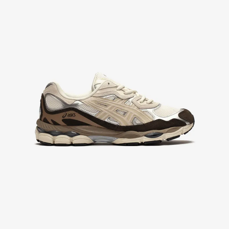 ASICS Gel-NYC Cream Brown Silver Running Sneakers