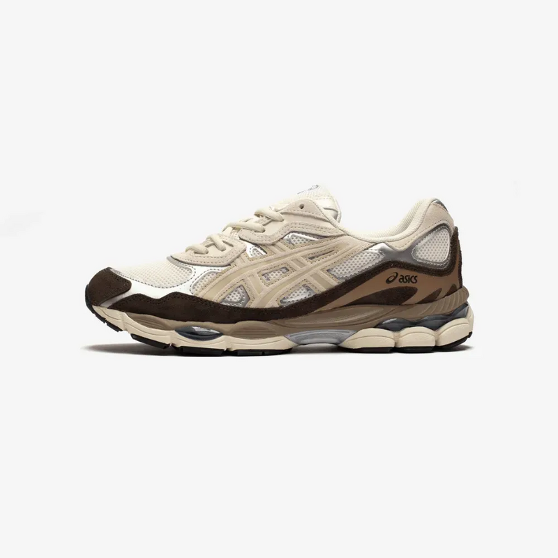 ASICS Gel-NYC Cream Brown Silver Running Sneakers