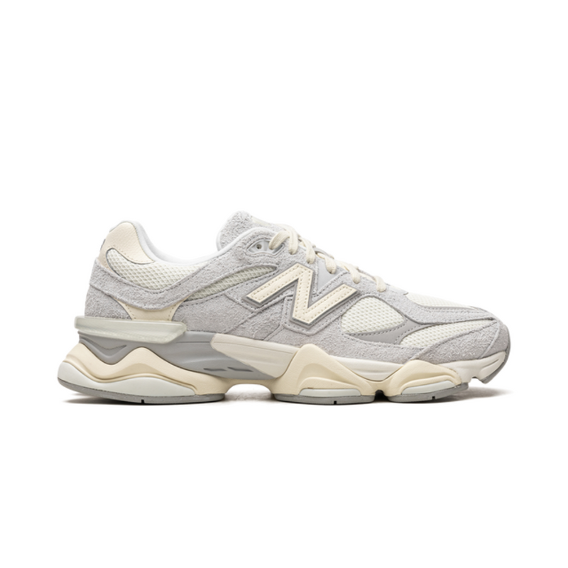 New Balance 9060 Light Grey Cream Suede Mesh Retro Sneakers