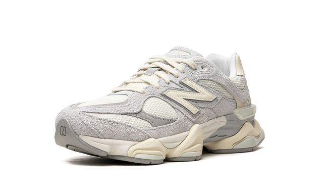 New Balance 9060 Light Grey Cream Suede Mesh Retro Sneakers