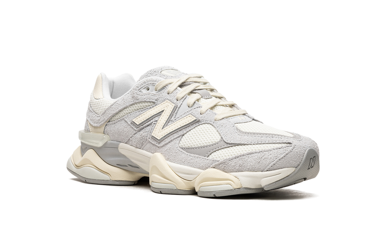 New Balance 9060 Light Grey Cream Suede Mesh Retro Sneakers