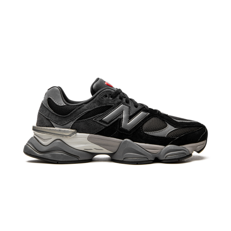 New Balance 9060 Black Grey Suede Mesh Retro Sneakers
