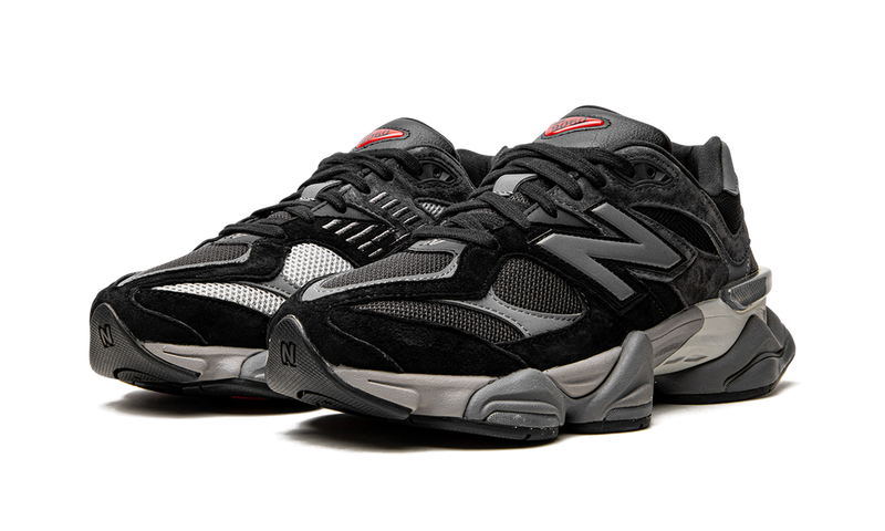 New Balance 9060 Black Grey Suede Mesh Retro Sneakers