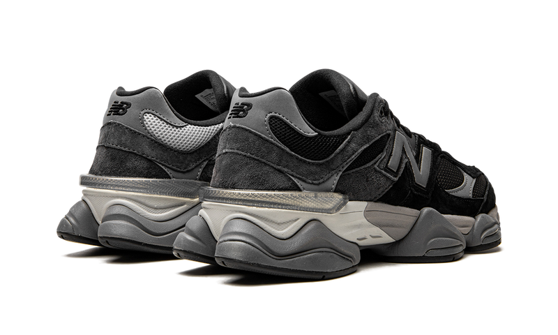 New Balance 9060 Black Grey Suede Mesh Retro Sneakers