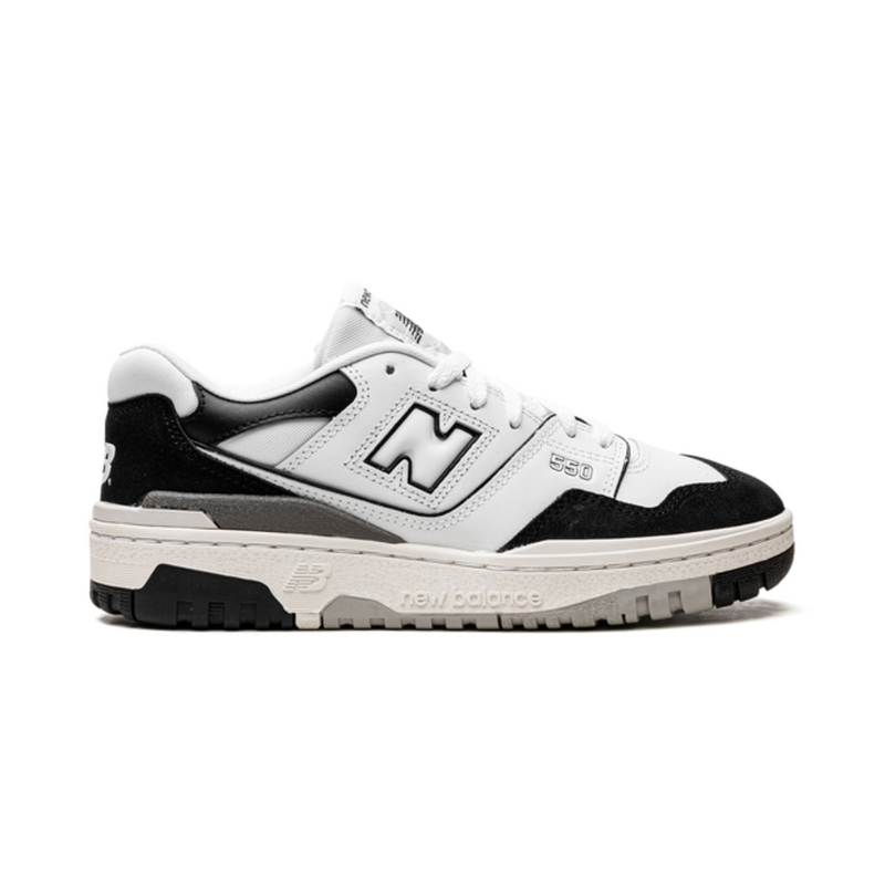 New Balance 550 White Black Suede Leather Sneakers