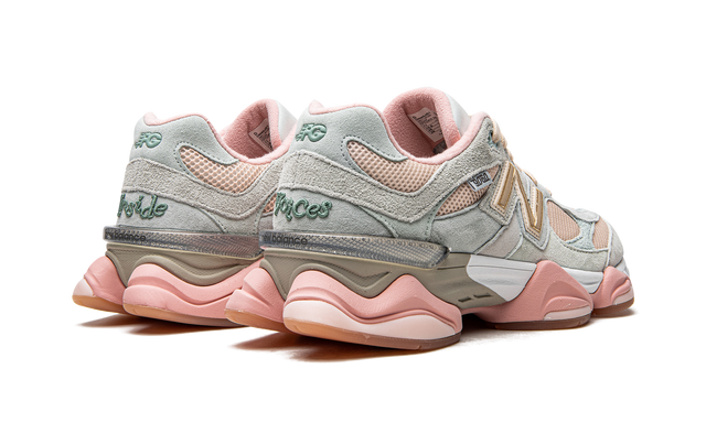 New Balance 9060 Mint Pink Suede Mesh Retro Sneakers