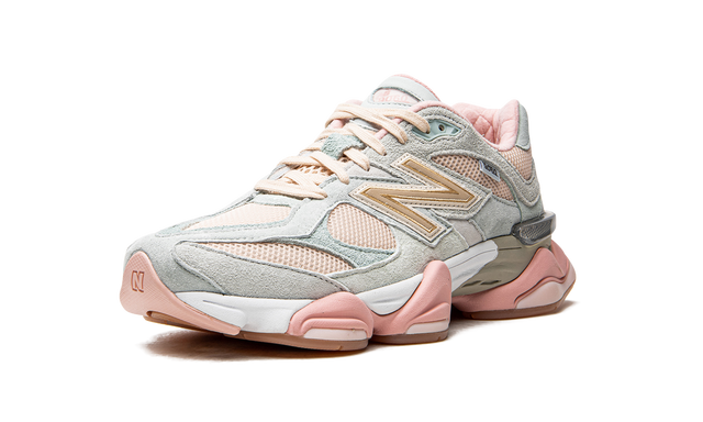 New Balance 9060 Mint Pink Suede Mesh Retro Sneakers